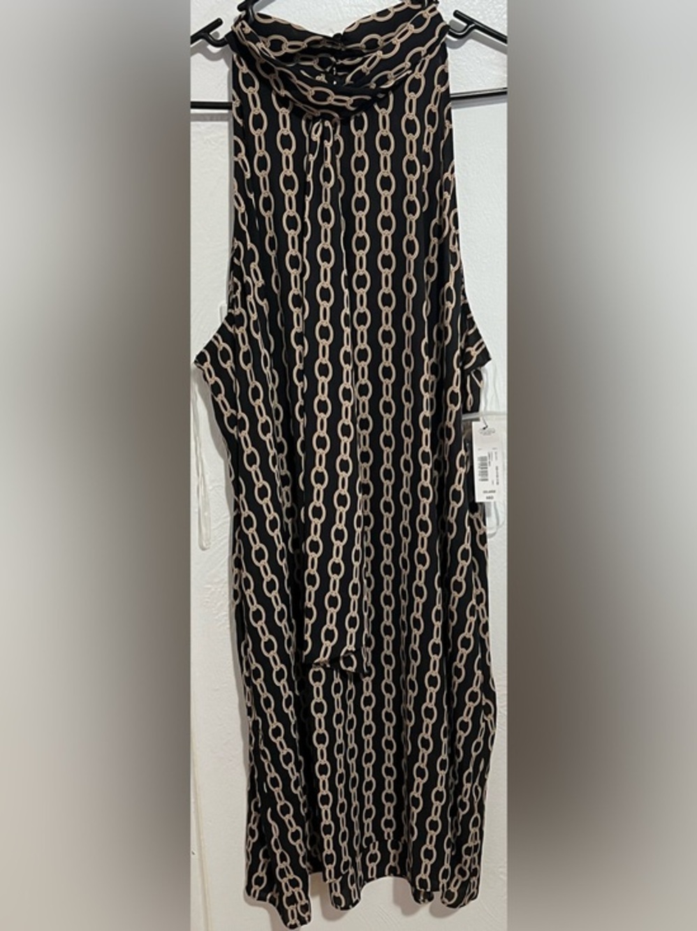 NWT Worthington Black & Beige Chain-Print Midi Dress Size XXL